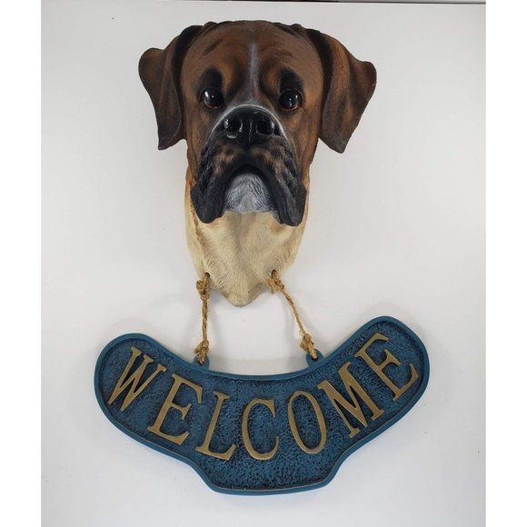 Boxer Dog Bust Welcome Wall Hanging Sign Home Decor - Picture 6 of 6
